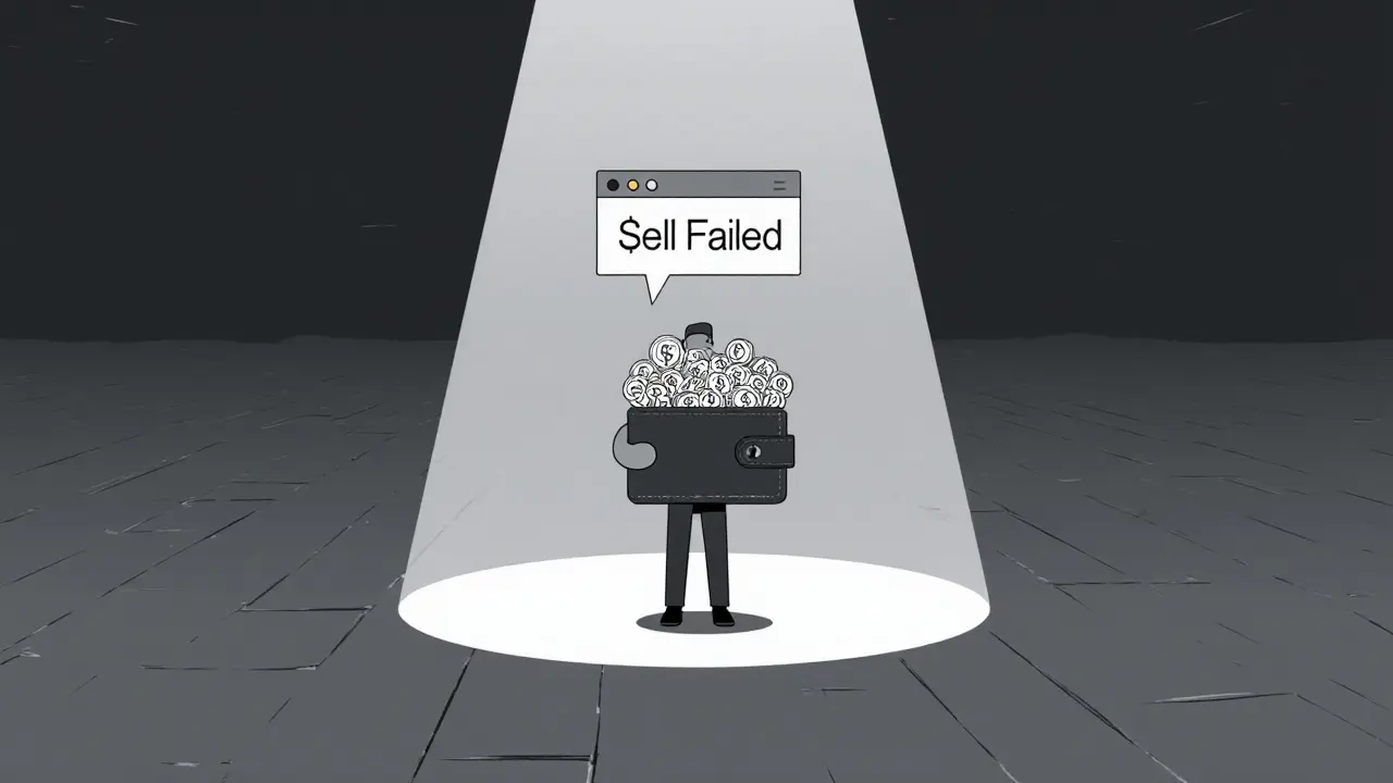 Person holding trillions of tiny tokens in an empty digital void.