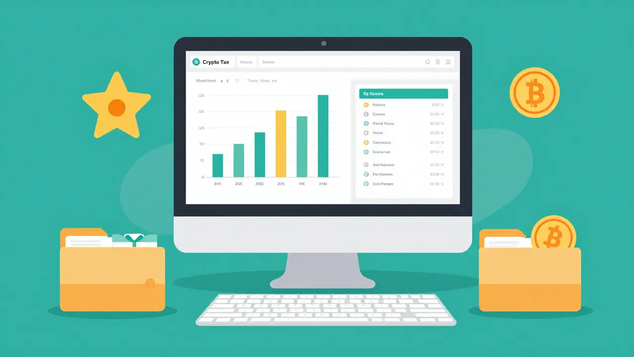 Crypto tax software organizing staking, airdrops, and fees into a clean report