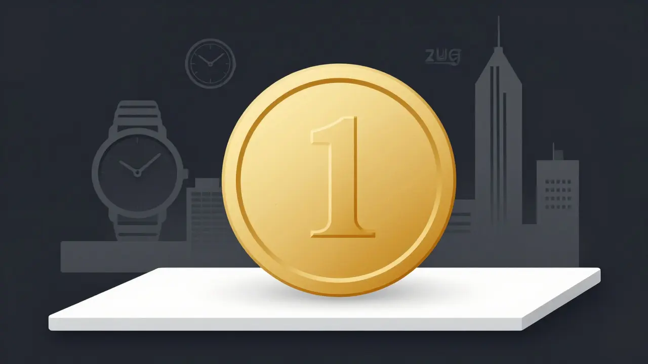 Flat illustration of a golden seal of approval symbolizing institutional trust in Switzerland.