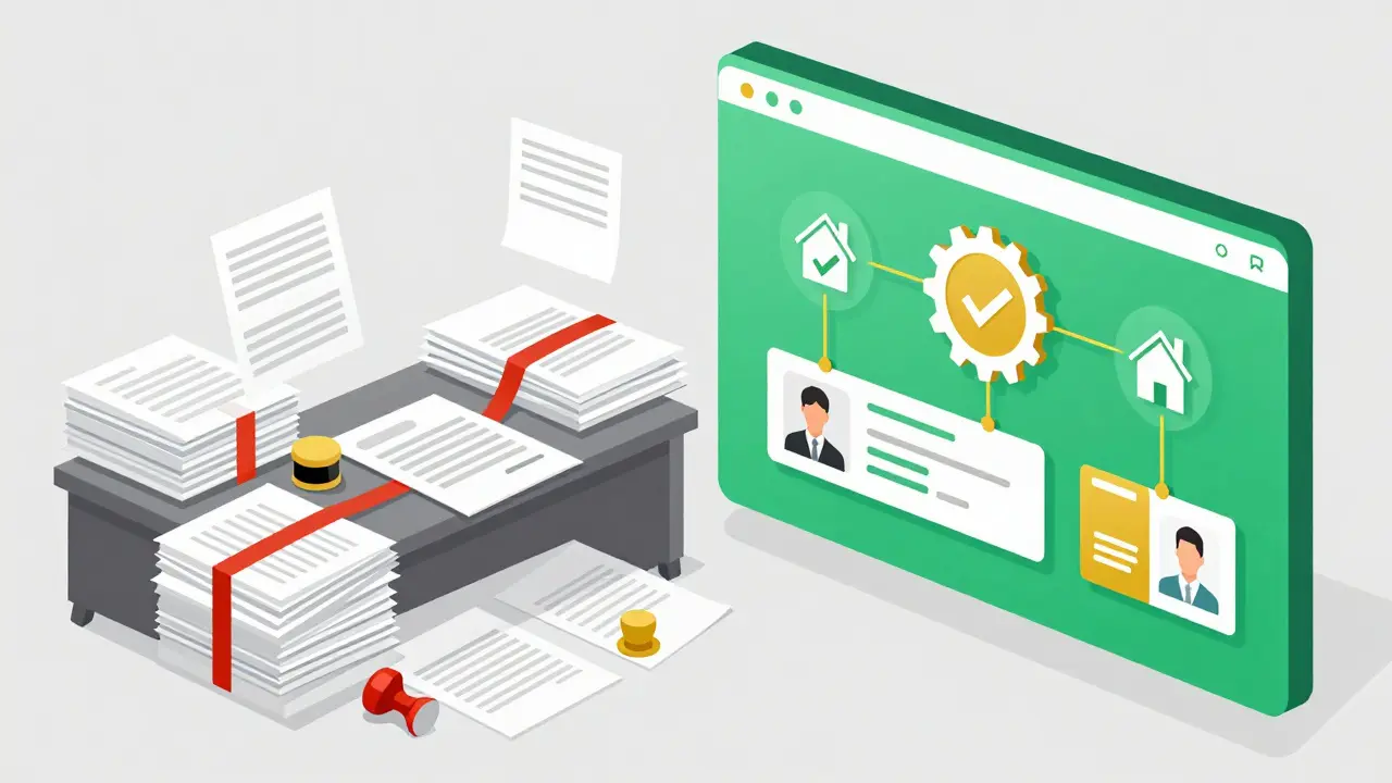 Comparison of paper-heavy vs automated blockchain real estate deals