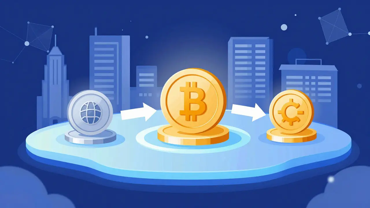 Digital tokens blending CBDCs and stablecoins on a unified platform.