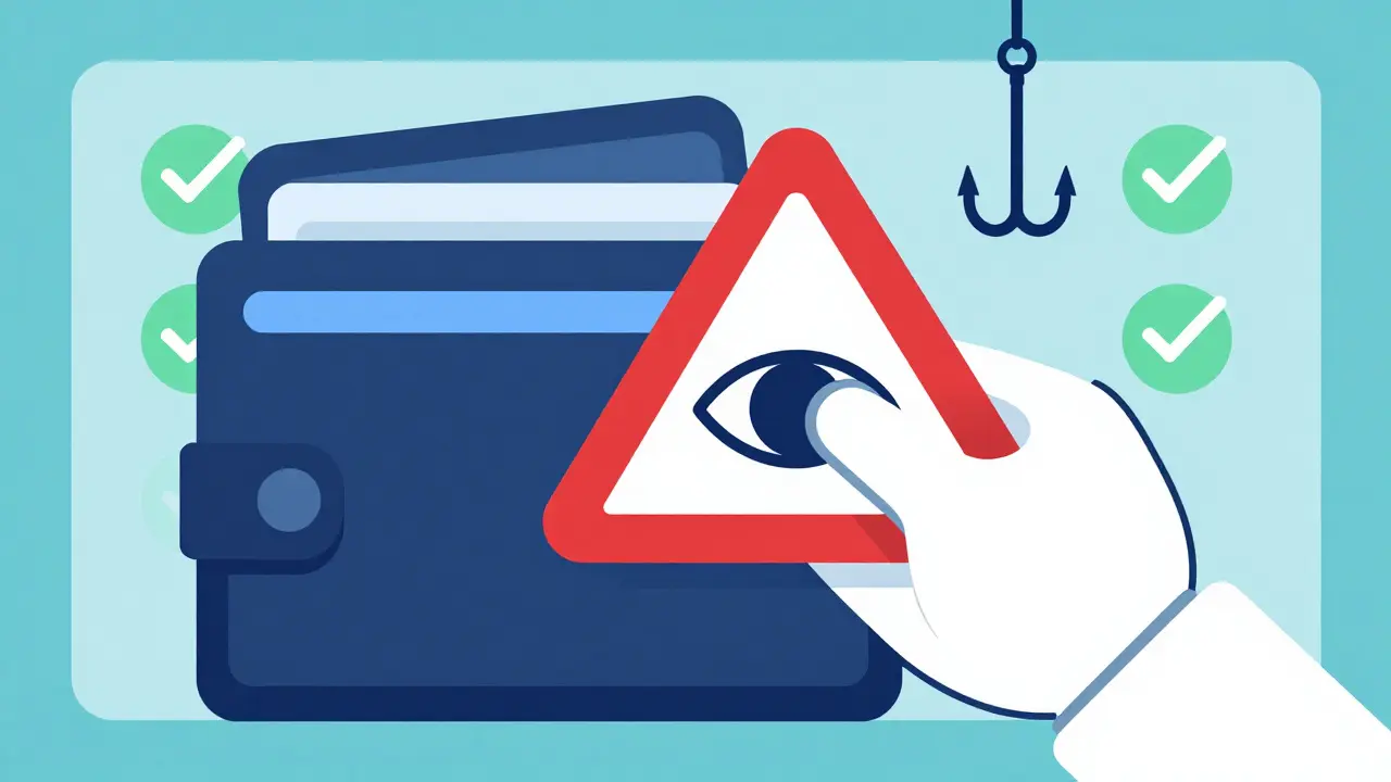 Digital wallet protected from phishing hooks and surveillance eyes