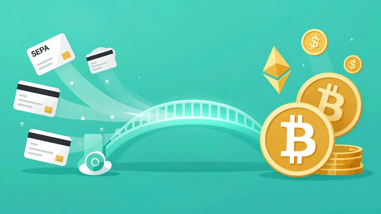 Smooth flow from bank transfers to crypto assets
