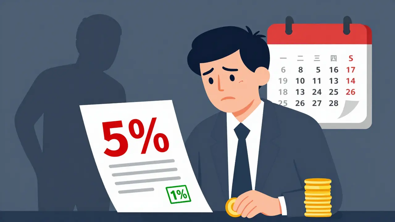 Warning illustration about 5% penalty for non-filers
