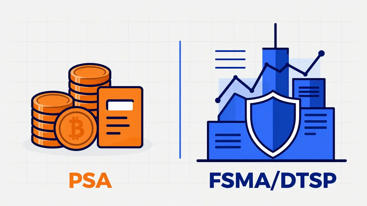 Comparison graphic of PSA and FSMA licensing frameworks