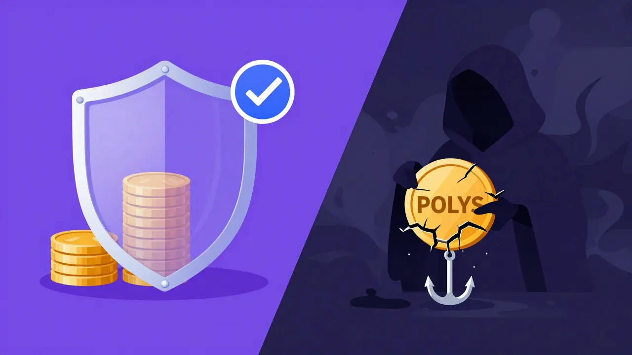 Comparison of secure staking versus shady wallet-draining scam