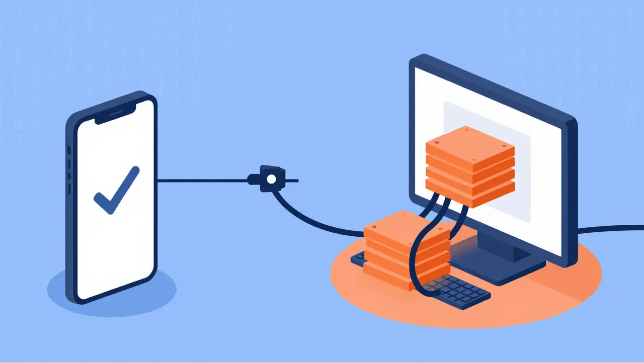 Mobile phone using headers for fast verification vs PC downloading full blocks.