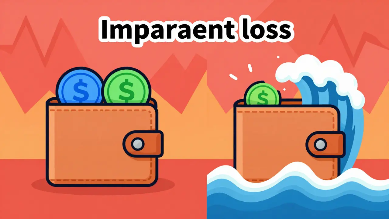 Visual metaphor showing impermanent loss in crypto pools