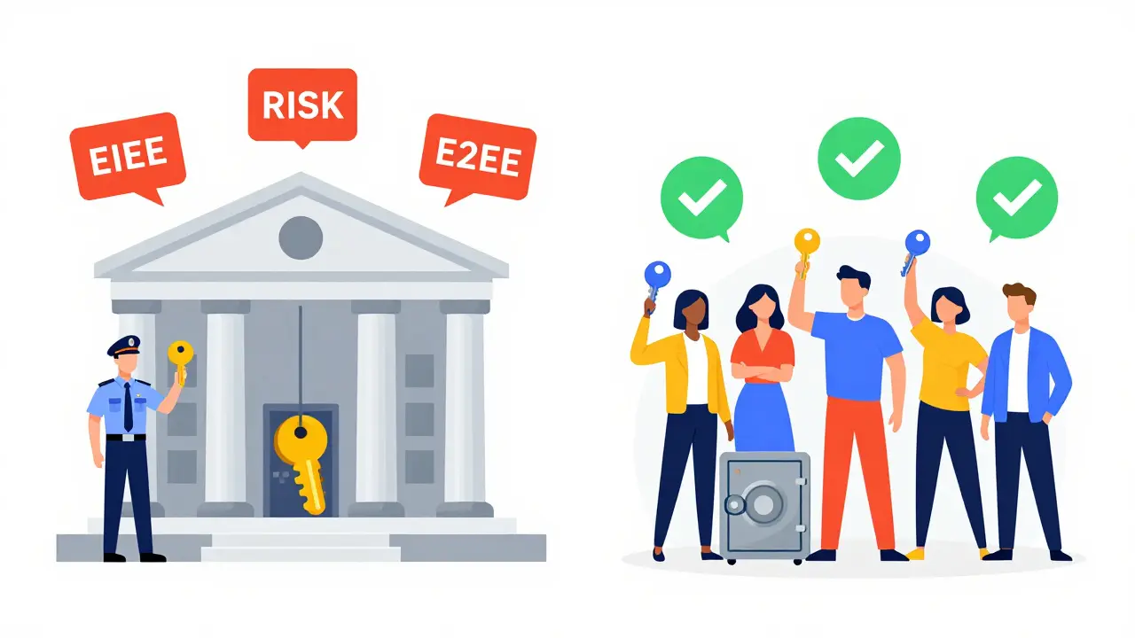 Comparison of custodial bank vault versus individual non-custodial crypto keys
