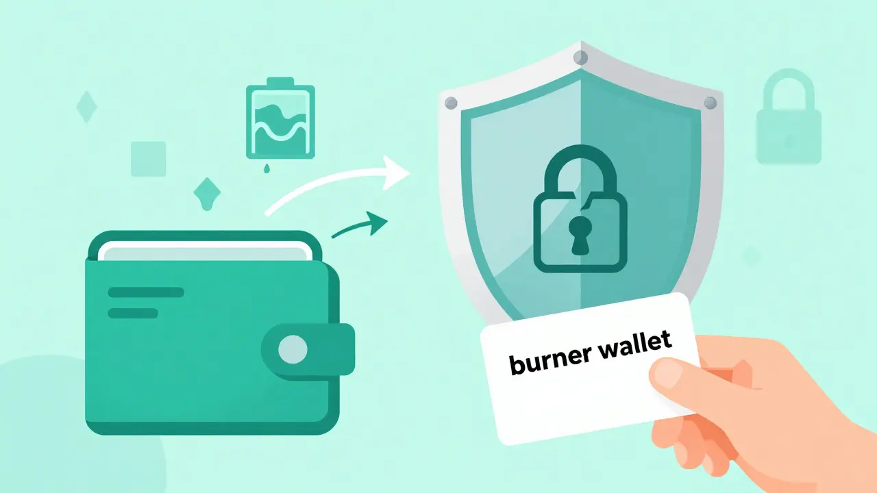 Digital shield protecting a wallet from threats while user holds a burner card