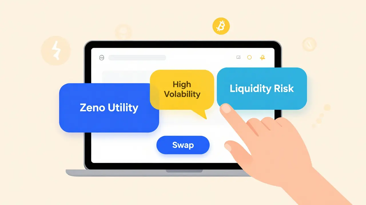 Flat art of risky crypto swap with volatility obstacle warnings
