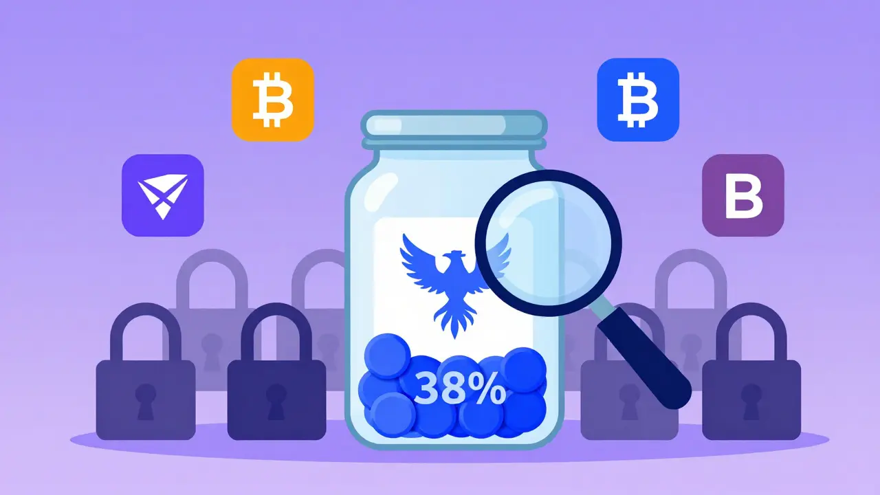 Vector art of a jar showing partial token supply and locks