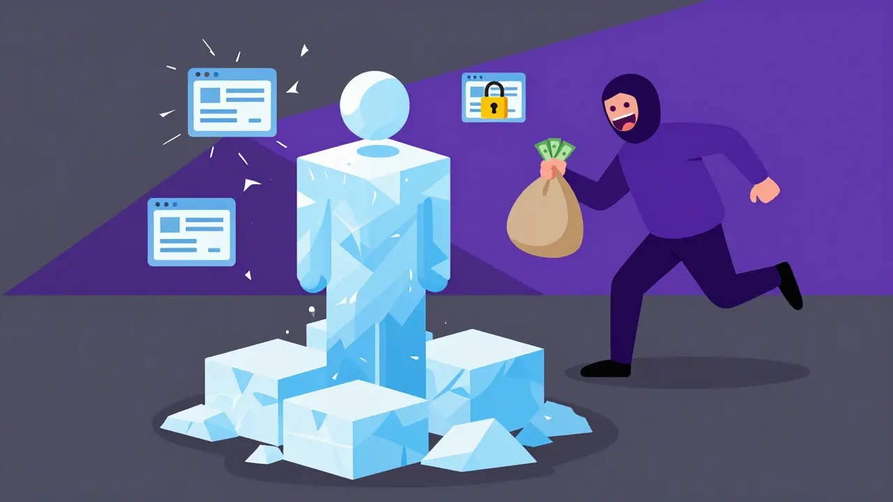 Victim frozen by bank account scam in crypto trade