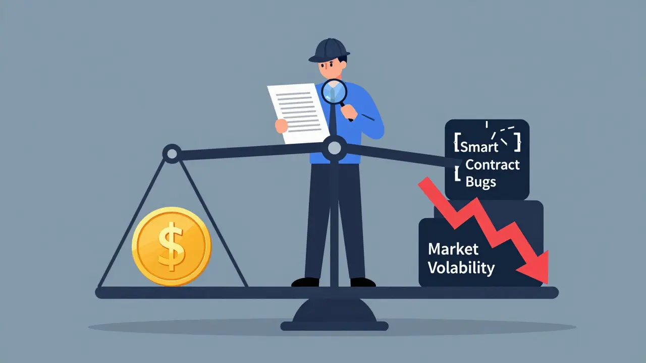 Scale balancing crypto token against risk blocks and investigation