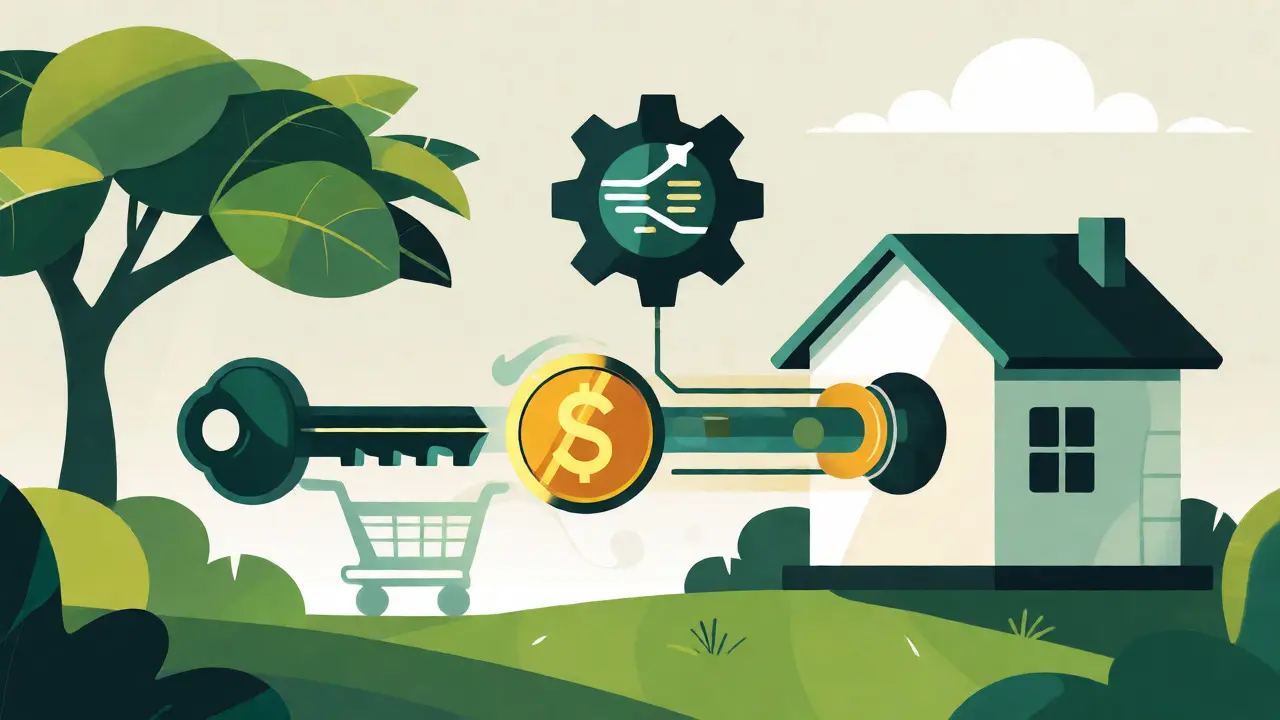 Smart contract automation transferring value from digital key to physical asset